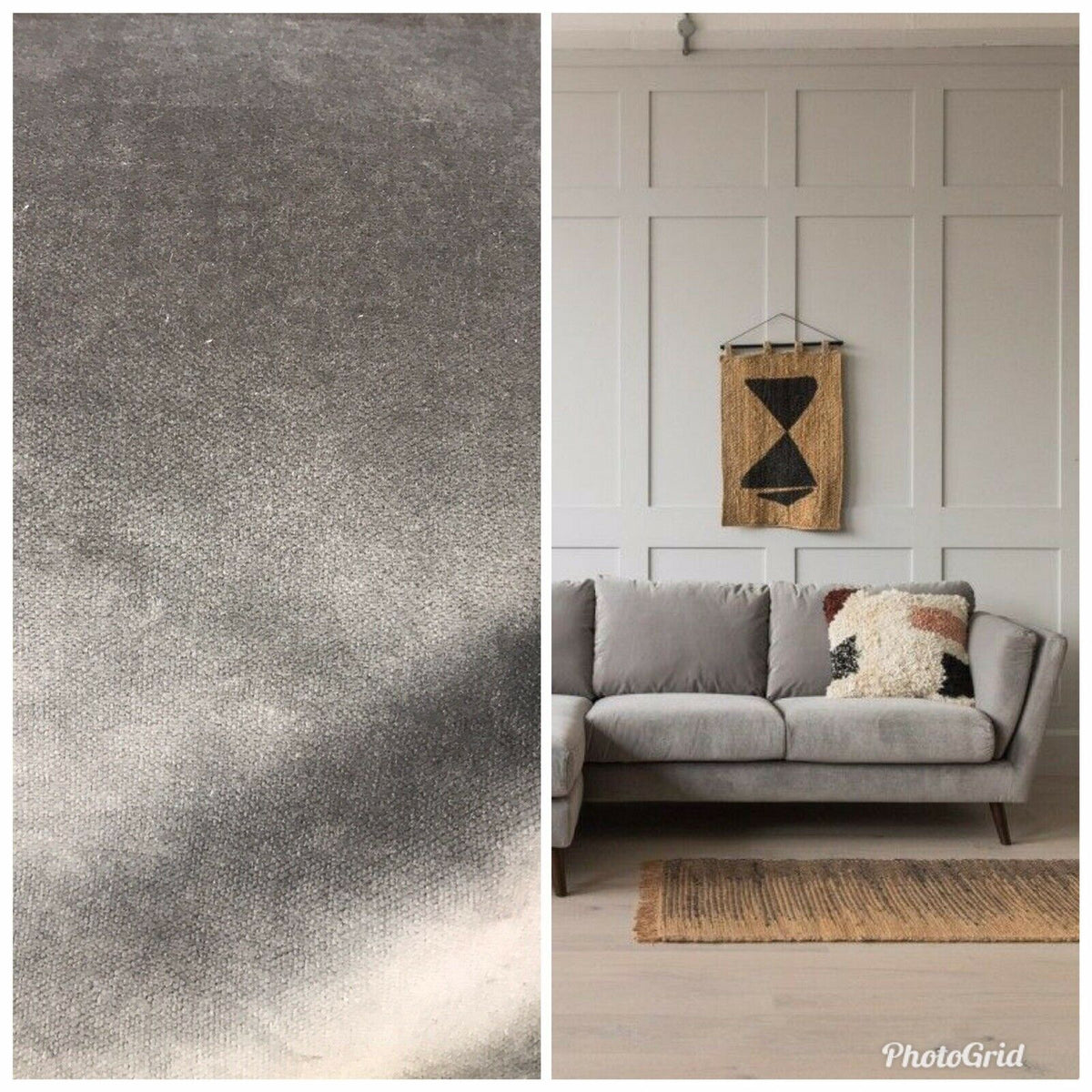 NEW! Prince Burgess - Designer SOFT Heavyweight Velvet Upholstery Fabric - Grey - Fancy Styles Fabric Pierre Frey Lee Jofa Brunschwig & Fils