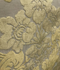 Italian Burnout Floral Chenille Velvet Upholstery Fabric - Soft Yellow - Fancy Styles Fabric Pierre Frey Lee Jofa Brunschwig & Fils