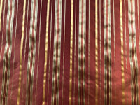 NEW! Lady Grace 100% Silk Taffeta Dupioni Fabric -Red & Gold Stripes - Fancy Styles Fabric Pierre Frey Lee Jofa Brunschwig & Fils