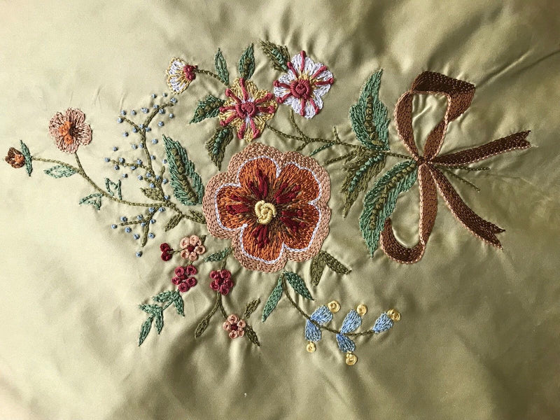 NEW! SALE! 100% Silk Taffeta Fabric - Made in Italy- Floral Embroidered Gold - Fancy Styles Fabric Boutique