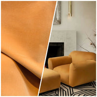 NEW! Prince Oliver - Designer 100% Cotton Made In Belgium Upholstery Velvet Fabric - Icy Pumpkin - Fancy Styles Fabric Pierre Frey Lee Jofa Brunschwig & Fils