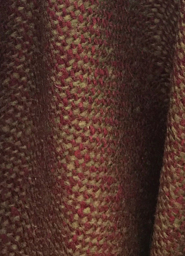 Designer Wool Blend Woven Coat Tweed Fabric - Brick & Green Melange- By The Yard - Fancy Styles Fabric Pierre Frey Lee Jofa Brunschwig & Fils