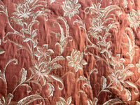 NEW! Designer Quilted Brocade Floral Upholstery Fabric- Rust Brick Red - Fancy Styles Fabric Pierre Frey Lee Jofa Brunschwig & Fils