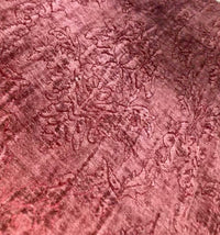 SALE! Designer Velvet Chenille Burnout Fabric - Antique Raspberry Red - Fancy Styles Fabric Boutique