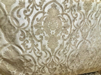 SWATCH Double Sided Burnout Chenille Velvet Fabric- Taupe Upholstery Damask - Fancy Styles Fabric Pierre Frey Lee Jofa Brunschwig & Fils