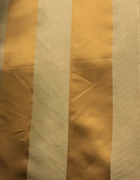60” Wide- Designer Satin Drapery Fabric - 6” Gold And Beige Stripes - Fancy Styles Fabric Pierre Frey Lee Jofa Brunschwig & Fils