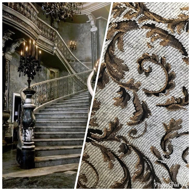 SALE! Designer Double Jacquard Velvet Chenille Burnout Fabric - Brocade Damask - Fancy Styles Fabric Pierre Frey Lee Jofa Brunschwig & Fils