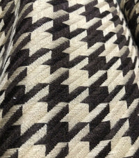 Sir Leo Novelty Designer Wool Oversized Pied de Coq Houndstooth Tweed Fabric - Brown - Fancy Styles Fabric Pierre Frey Lee Jofa Brunschwig & Fils