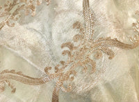 NEW! 110” Wide Designer Sheer Voile and Pink Lurex Drapery Fabric - Fancy Styles Fabric Pierre Frey Lee Jofa Brunschwig & Fils