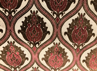 Dophin Jean Designer Belgium Burnout Damask Chenille Velvet Fabric Upholstery- Wine - Fancy Styles Fabric Pierre Frey Lee Jofa Brunschwig & Fils