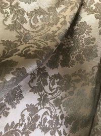 Lady Lauren Damask Burnout Chenille Velvet Fabric - Upholstery Taupe & Peach - Fancy Styles Fabric Pierre Frey Lee Jofa Brunschwig & Fils