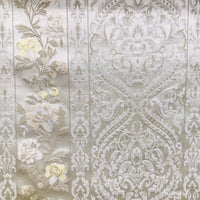 NEW Italian Brocade Satin Fabric- Ivory- Floral Upholstery Neoclassical Louis - Fancy Styles Fabric Pierre Frey Lee Jofa Brunschwig & Fils