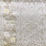 NEW Italian Brocade Satin Fabric- Ivory- Floral Upholstery Neoclassical Louis - Fancy Styles Fabric Pierre Frey Lee Jofa Brunschwig & Fils