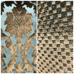 NEW Novelty Made In Italy Upholstery Velvet Fabric Antique Teal Bronze Venetian - Fancy Styles Fabric Boutique