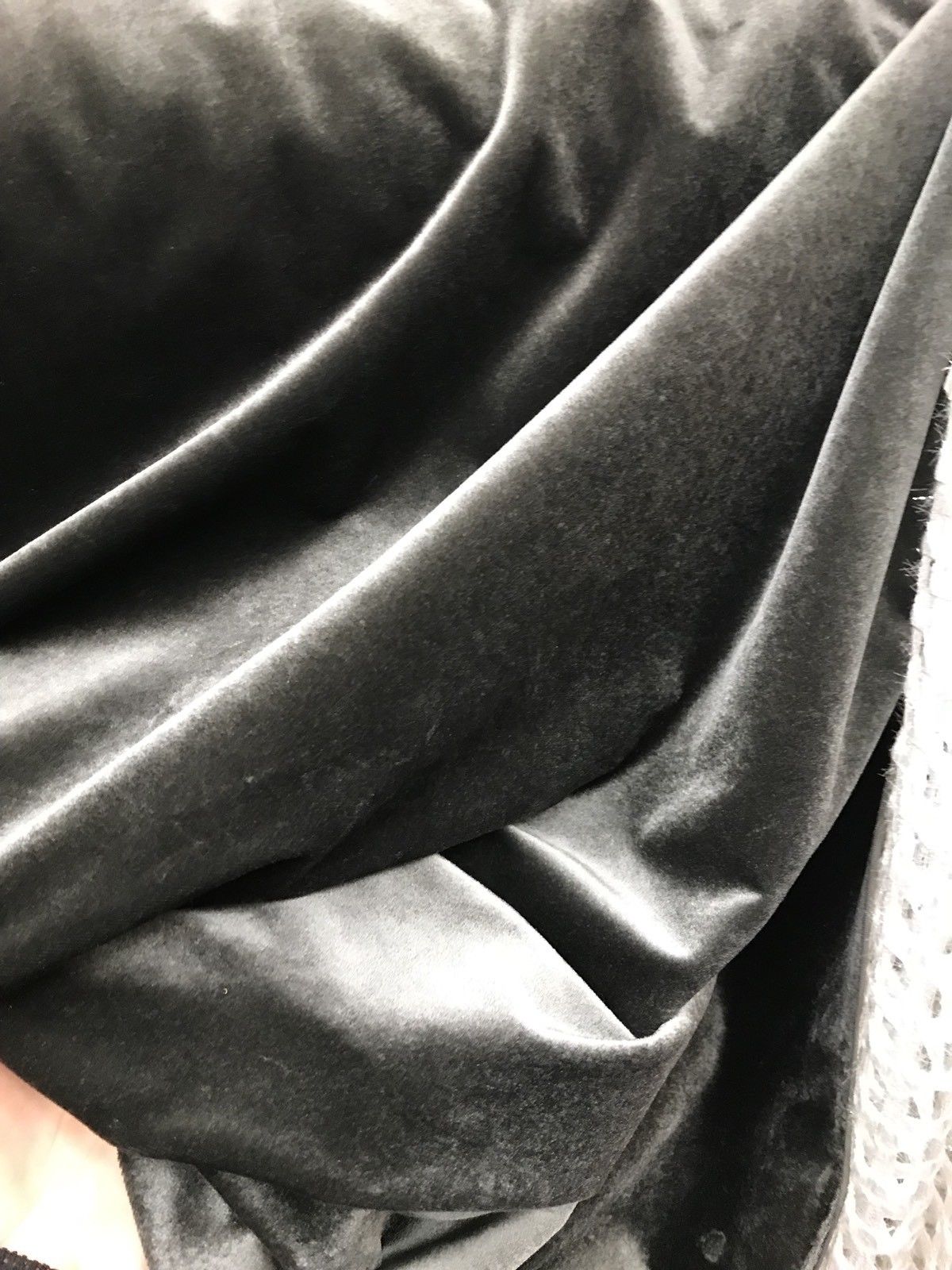 SWATCH- Designer Upholstery Velvet Fabric - Steel Gray - Fancy Styles Fabric Boutique