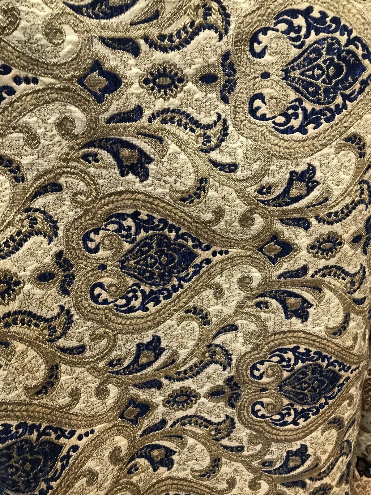 NEW! Antique Inspired French Brocade Chenille Velvet Fabric- Blue Upholstery - Fancy Styles Fabric Pierre Frey Lee Jofa Brunschwig & Fils