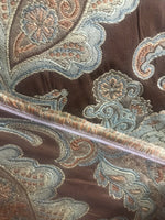 NEW Sir Christian Designer Burnout Damask Brocade Fabric - Brown And Light Blue - Fancy Styles Fabric Pierre Frey Lee Jofa Brunschwig & Fils