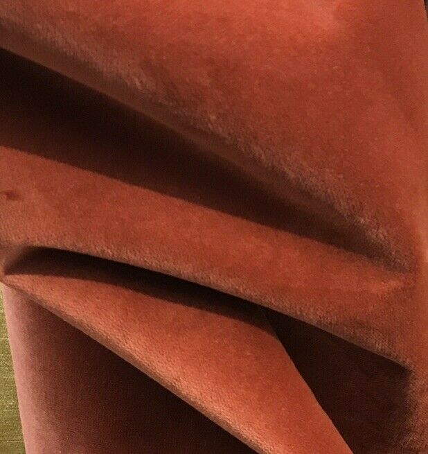 NEW Designer Burnt Brown Orange Velvet Upholstery Fabric- By The Yard - Fancy Styles Fabric Pierre Frey Lee Jofa Brunschwig & Fils