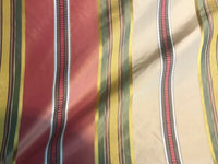 NEW Lady Antonia Designer 100% Silk Taffeta Dupioni Ribbon Stripes Fabric - Multicolor - Fancy Styles Fabric Pierre Frey Lee Jofa Brunschwig & Fils