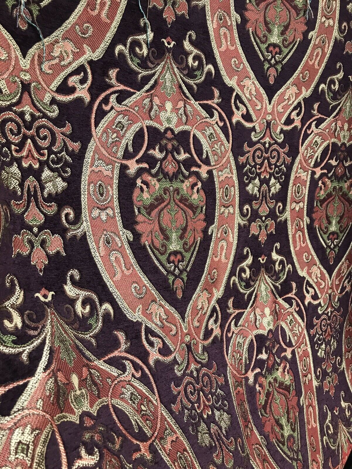 NEW Lady Kate Designer Velvet Chenille Burnout Upholstery Fabric - Plum & Coral- Heavy - Fancy Styles Fabric Pierre Frey Lee Jofa Brunschwig & Fils