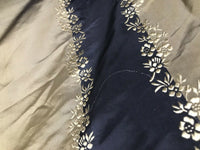 NEW! Lady Kristen 100% Silk Taffeta Embroidered Stripe Floral Fabric- Khaki Black Gold - Fancy Styles Fabric Pierre Frey Lee Jofa Brunschwig & Fils