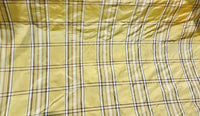 NEW Designer 100% Silk Taffeta Plaid Tartan Fabric- Yellow BY The Yard - Fancy Styles Fabric Pierre Frey Lee Jofa Brunschwig & Fils