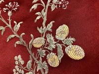 SWATCH Brocade Jacquard Satin Fabric - Dark Red Upholstery Damask - Fancy Styles Fabric Boutique