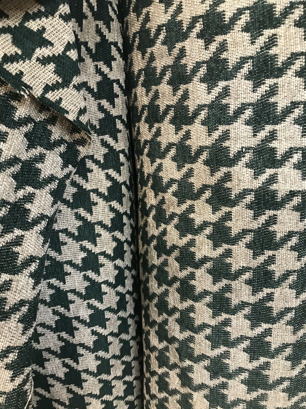 NEW Designer Upholstery Oversized Houndstooth Pattern Fabric - Green & Natural - Fancy Styles Fabric Pierre Frey Lee Jofa Brunschwig & Fils