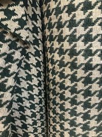 NEW Designer Upholstery Oversized Houndstooth Pattern Fabric - Green & Natural - Fancy Styles Fabric Pierre Frey Lee Jofa Brunschwig & Fils