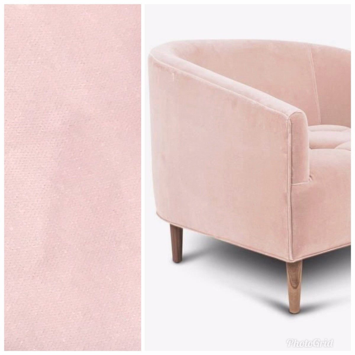 NEW Designer Soft Upholstery Velvet Fabric- Ballet Pink- Sold By The Yard - Fancy Styles Fabric Boutique