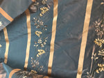 SALE! Designer 100% Silk Taffeta Embroidery Fabric Teal & Peach Iridescent - Fancy Styles Fabric Boutique
