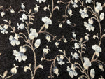 NEW Small Floral Velvet Chenille Upholstery Fabric - Brown Aqua Beige - Fancy Styles Fabric Pierre Frey Lee Jofa Brunschwig & Fils