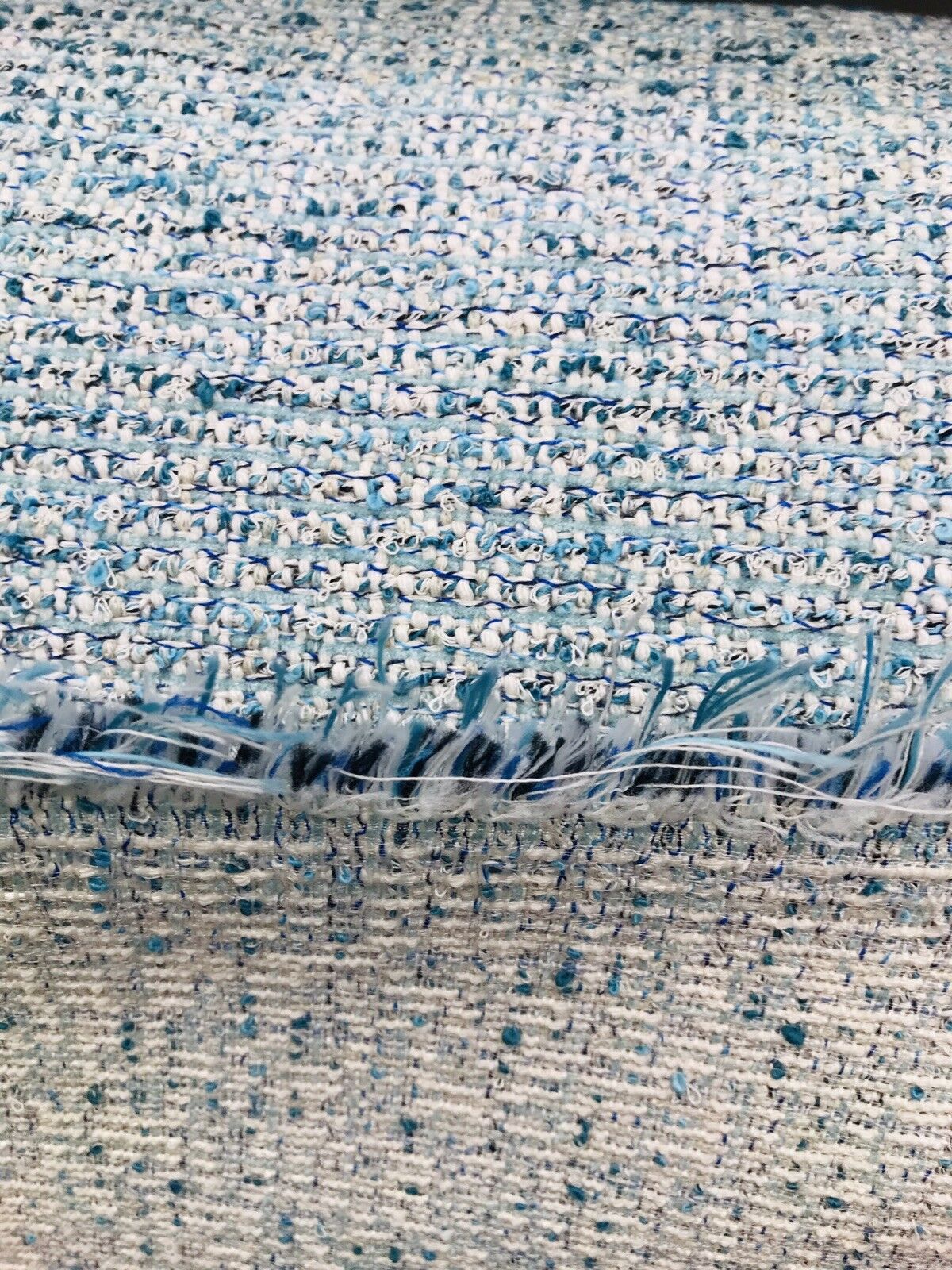 Designer Upholstery Heavyweight Tweed Fabric- Aqua Blue- Sold By The Yard - Fancy Styles Fabric Pierre Frey Lee Jofa Brunschwig & Fils