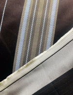 Sir Donatello Designer Brocade Satin Fabric- Brown, Pale Blue Gold Stripes Neoclassical G2 - Fancy Styles Fabric Pierre Frey Lee Jofa Brunschwig & Fils
