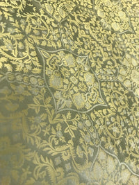 NEW! SALE! 100% Silk Taffeta Interior Design Fabric Damask Brocade French Yellow - Fancy Styles Fabric Boutique
