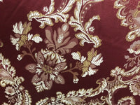 NEW SALE! Prince Lucas Designer Brocade Jacquard Fabric- Burgundy Floral- Upholstery Damask - Fancy Styles Fabric Pierre Frey Lee Jofa Brunschwig & Fils