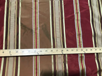 NEW! Lady Meryl Designer 100% Silk Taffeta Fabric -Red & Gold Ribbon Satin Stripes - Fancy Styles Fabric Pierre Frey Lee Jofa Brunschwig & Fils