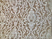 SWATCH Double Sided Burnout Chenille Velvet Fabric- Taupe Upholstery Damask - Fancy Styles Fabric Pierre Frey Lee Jofa Brunschwig & Fils