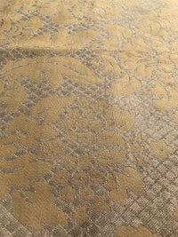 NEW Quilted Burnout Chenille Velvet Fabric- Taupe And Gold- Upholstery - Fancy Styles Fabric Pierre Frey Lee Jofa Brunschwig & Fils