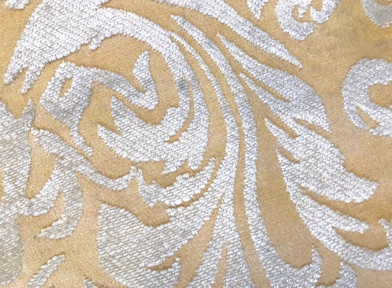 SALE! Designer Velvet Chenille Burnout Fabric - Cream Beige- Upholstery - Fancy Styles Fabric Pierre Frey Lee Jofa Brunschwig & Fils