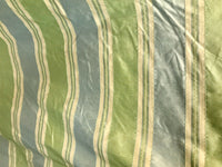 NEW Lady Marianne Designer 100% Silk Dupioni Stripes Embroidery Fabric - Blue Green 55” Wide - Fancy Styles Fabric Pierre Frey Lee Jofa Brunschwig & Fils