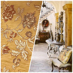 NEW Designer Jacquard Brocade Damask Upholstery Fabric- Mustard Yellow - Fancy Styles Fabric Boutique