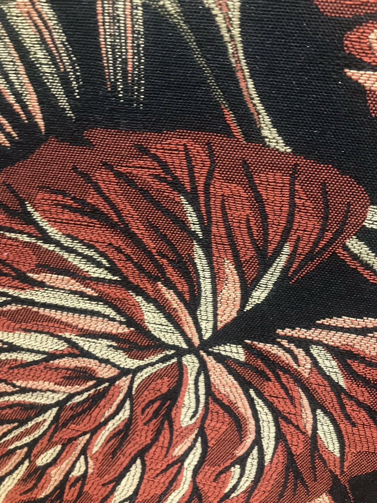 BACK IN STOCK!  Designer Brocade Upholstery Fabric- Palm Leaves Floral Black - Fancy Styles Fabric Pierre Frey Lee Jofa Brunschwig & Fils