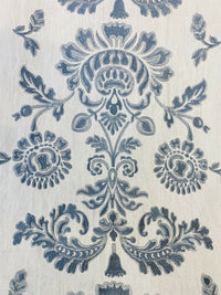 NEW! Novelty 100% Cotton Fabric Floral Damask Embroidery- Blue & White - Fancy Styles Fabric Pierre Frey Lee Jofa Brunschwig & Fils