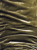 SWATCH - Close-Out Designer Runway Silk Rayon Velvet - Antique Olive Green - Fancy Styles Fabric Pierre Frey Lee Jofa Brunschwig & Fils