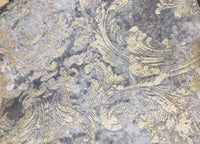 NEW! Burnout Antique Inspired Velvet Fabric Silver Lavender-Gray And Gold - Fancy Styles Fabric Pierre Frey Lee Jofa Brunschwig & Fils