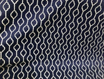 NEW Burnout Linen Inspired Upholstery Fabric- Indigo Blue Navy Geometric - Fancy Styles Fabric Pierre Frey Lee Jofa Brunschwig & Fils