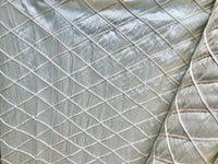 Queen Peyton 100% Silk Satin Quilted Designer Fabric- Ivory And Pink - Fancy Styles Fabric Pierre Frey Lee Jofa Brunschwig & Fils