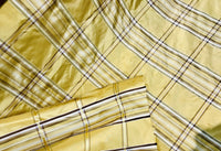 NEW Designer 100% Silk Taffeta Plaid Tartan Fabric- Yellow BY The Yard - Fancy Styles Fabric Pierre Frey Lee Jofa Brunschwig & Fils