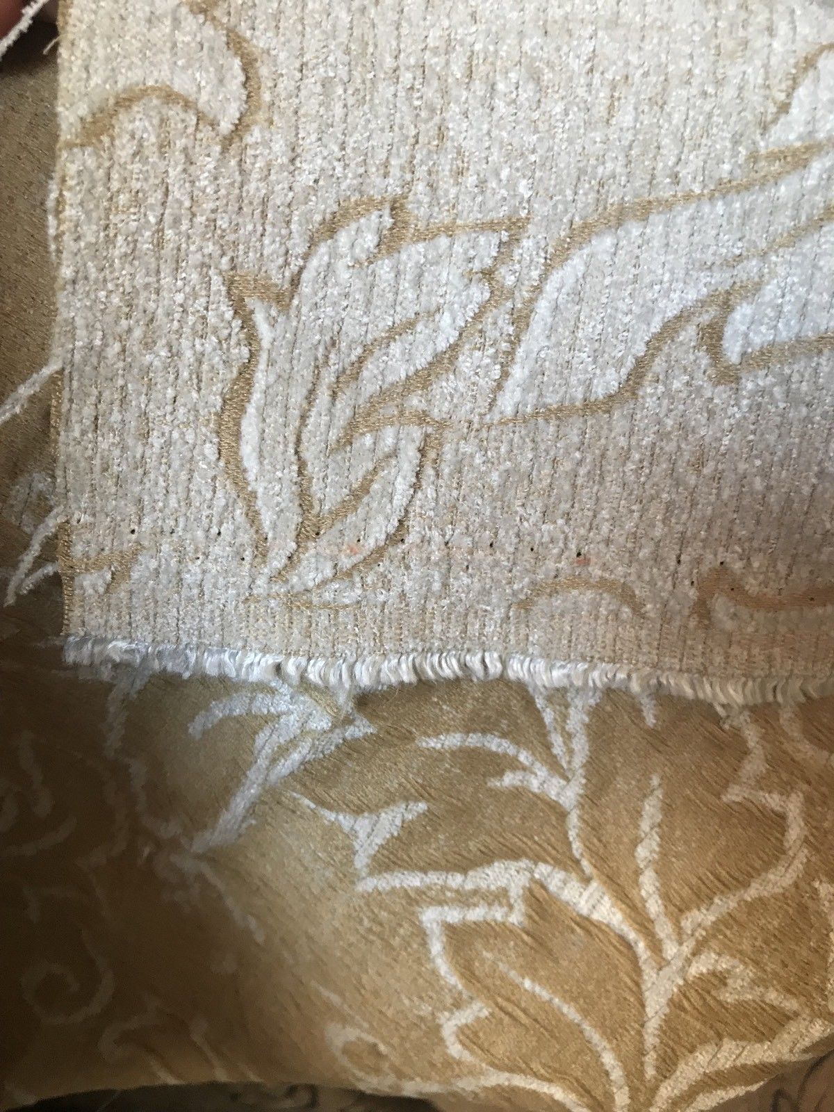 SALE! Designer Velvet Chenille Burnout Fabric - Yellow Beige - Fancy Styles Fabric Pierre Frey Lee Jofa Brunschwig & Fils